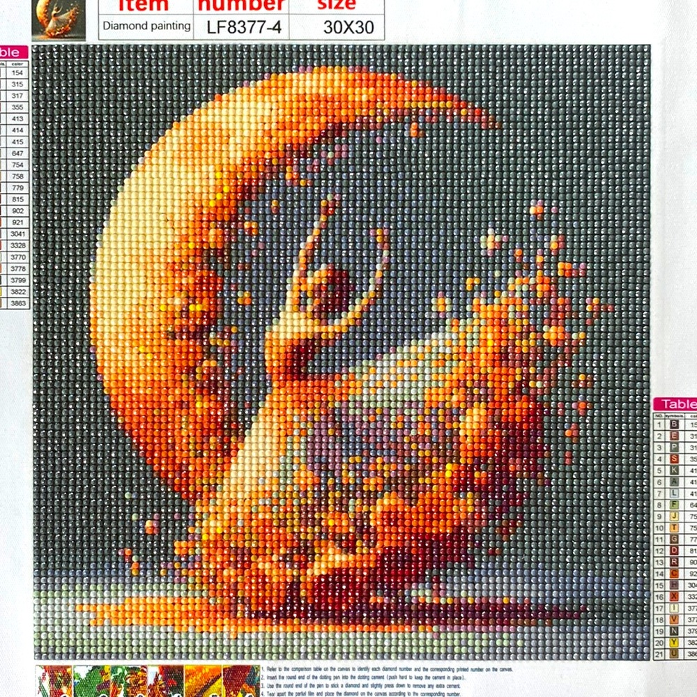 Ballerina Dancer Under the Moon Diamond Dot Art Picture Painting